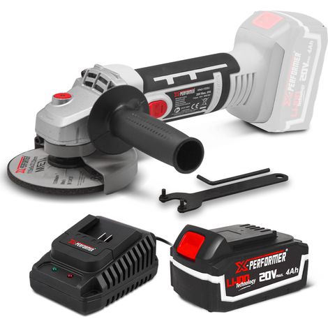 Meuleuse d angle sans fil 20V - 115mm avec batterie 4Ah - X-Performer