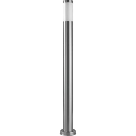 Forlight Koral - Pollerleuchte für E27-Leuchtmittel mit 23W. Durchmesser 12.8cm. Gehäuse aus Stahl. Außenbereich IP55. Farbe Silber