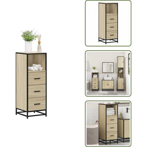 vidaXL Badschrank Sonoma-Eiche 35x37,5x100 cm Holzwerkstoff