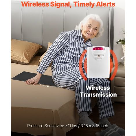 Tapis Alarme de Sortie de Lit, Capteur de Surveillance de Lit sans Fil, avec Téléavertisseur, Coussin de Prévention des Chutes, pou… (1/5)