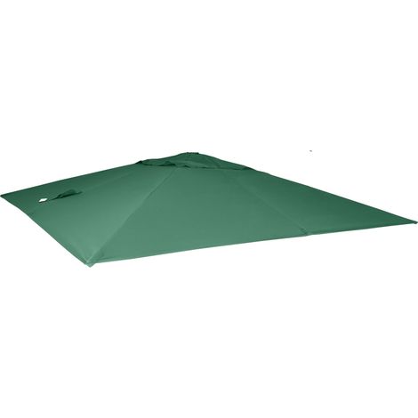[NEUWERTIG] Ersatz-Bezug für Luxus-Ampelschirm HHG-436, Sonnenschirmbezug Ersatzbezug, 3x3m (Ø4,24m) Polyester dunkelgrün