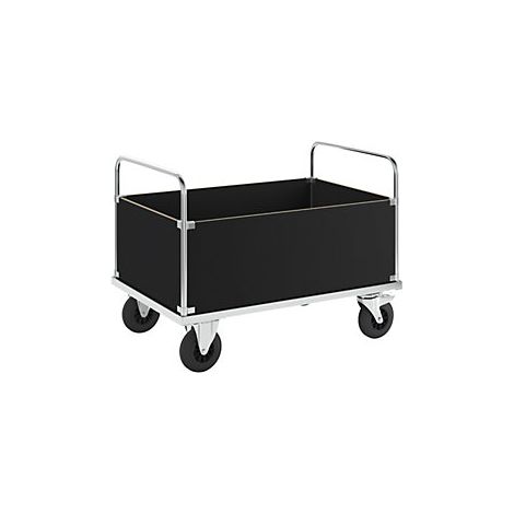 Kongamek Kastenwagen, verzinkt 1200x800x900mm mit Ladefläche und 4 Wänden aus MDF mit Gummibereifung mit Bremse (1/2)