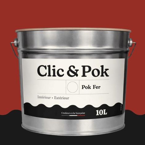 Peinture Fer Antirouille – Métal Extérieur Intérieur, Satinée, Protection Rouille - 10L - RAL 3013 - Rouge tomate (1/4)
