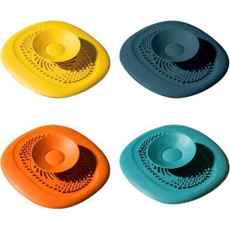 Universelle Silikon-Abflussstopfen für Badewannen – 4er-Pack, Haarfilter für Bad, Küche und Waschküche (1/4)