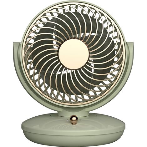 Ventilatore da tavolo - Ventilatore a tre velocità con circolazione d'aria, bassa rumorosità (22 decibel), rotazione a 90° con funzione di umidificazione - Verde