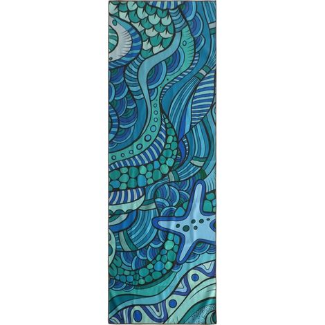 Tapis de Yoga à motif imprimé, antidérapant, séchage rapide, couverture de Fitness pliable et Portable (1/5)