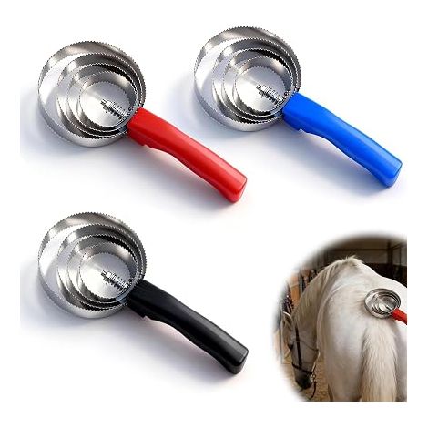Stainless Steel Curry Comb Layers Double Sided Curry Brush Hair Change Brush Horse Curry Comb Grooming Brush for Horses and Cows
