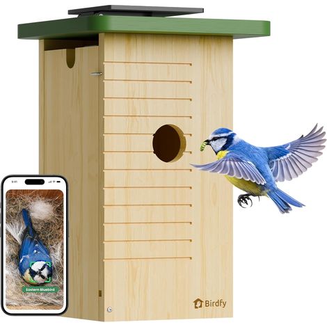 Nichoir Oiseaux Exterieur, Camera Nichoir avec Panneau Solaire, 1080P HD Vidéo en Direct (1/5)
