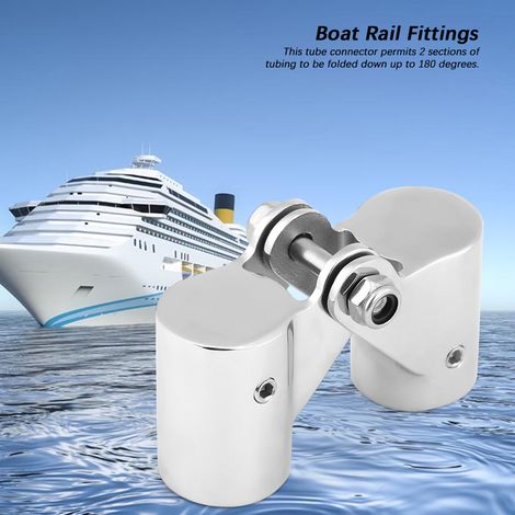 Klappbarer Drehgelenkbeschlag aus Edelstahl für Bootsrelingrohre, Marine-Yachten (22 mm) (1/5)