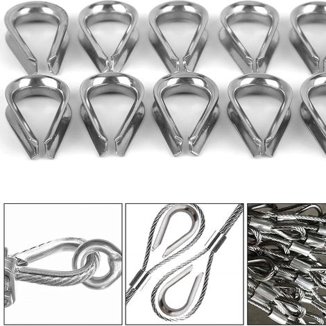 Connecteur de câble/fil métallique pour grue de navire, en forme de cœur, saillant, accessoire de gréement de garde-corps en 8 pièces, robuste et durable, supportant une charge importante (1/5)