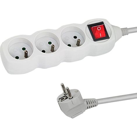 Multipresa esperanza 3 prese interruttore 15 m bianco