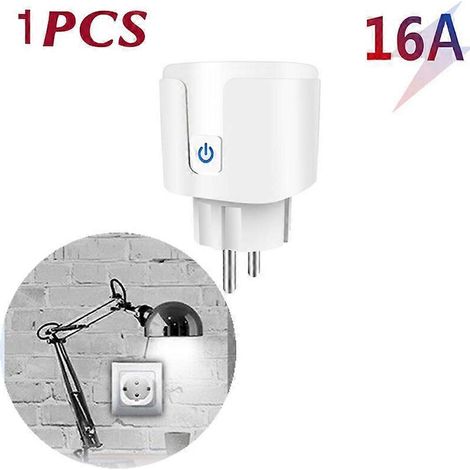 Prise intelligente WiFi 20A, prise européenne avec fonction de surveillance de la consommation et minuterie, compatible Tuya Smart Life Control pour Alexa, Google Home et Alice. Norme : prise européen (1/5)