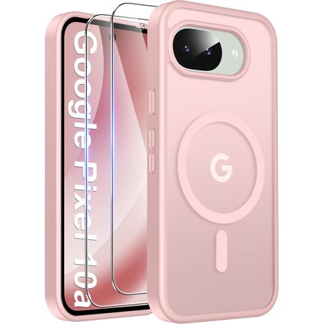 3 in 1 Magnétique Coque pour Google Pixel 10A, Rose pâle