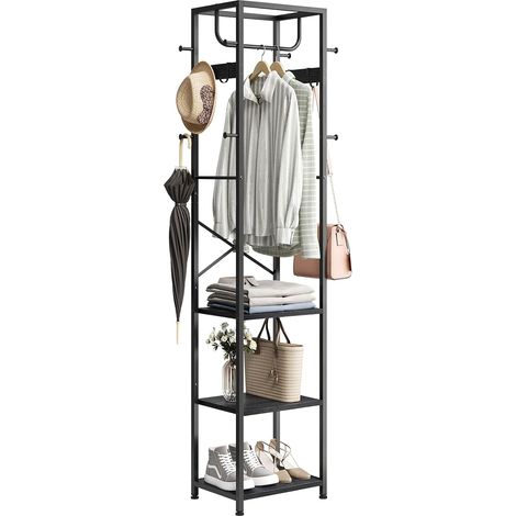 Porte Manteau sur Pieds d'Angle avec Etagere pour Entree Noir (1/5)