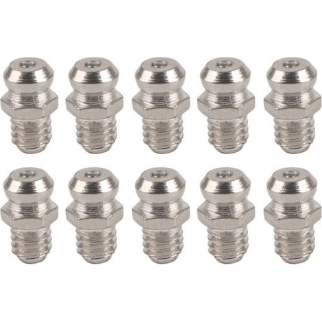 Collier de serrage métallique pour graisseur, raccord de buse, pistolet graisseur, accessoire de lubrification 02, 10 pièces (M6 droit)