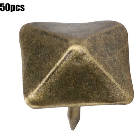 Lot de 50 clous décoratifs rétro en fer bronze cyan pour portes et meubles, 19 x 20 mm (1/5)
