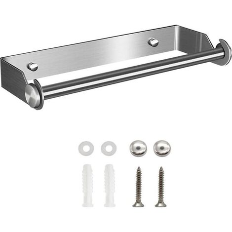 Derouleur Essuie Tout, Derouleur Porte Sopalin, Devidoir Porte Essuie Tout Mural, Distributeur Papier Aluminium Sopalin et Film, Support Sopalin Mural Déroulant de Rouleau Cuisine(Argent) (1/4)