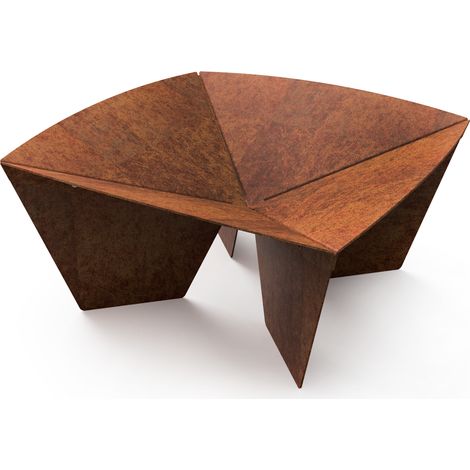 TUOZI - Pozo de Fuego Jardín SYRTIS - 65 x 65 x 31 - Brasero Exterior para Jardin Fabricado en Acero Corten (1/4)