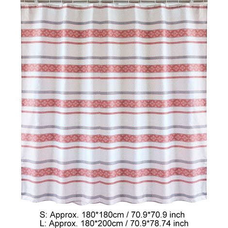 Wasserdichter, gestreifter Dusch-/Badevorhang aus Polyester (Größe S) (1/5)