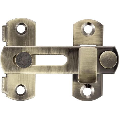 Sliding door lock with deadbolt and screws for doors, windows, cupboards and gardens, stainless steel, antique bronze (1/5)