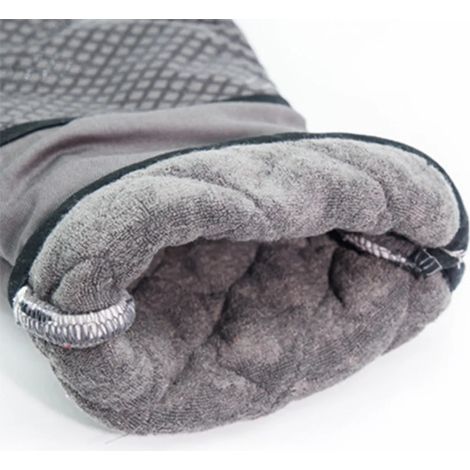 Doppelt hitzebeständige Ofenhandschuhe, Backhandschuhe, Kochhandschuhe, rutschfeste, silikonbeschichtete, lange Ofenhandschuhe