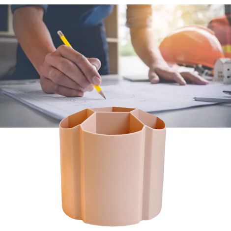 Boîte de rangement pour stylos, idéale pour les écoliers, pot à crayons de bureau, style créatif, tendance et mignon pour les petites filles, inspirée d'Instagram, modèle marron n°1. (1/5)