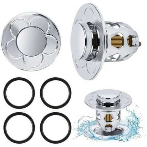 2 Pièces Bonde de Lavabo Universel Pop Up 34-40mm,Bonde de Lavabo Pop-Up avec Filtre Anti-Clogging,Flitre de Vidange Anti-Bloqué,Bouchon Baignoire pour Lavabo Cuisine,Flitre Cheveux-Orifice de Vidange (1/4)