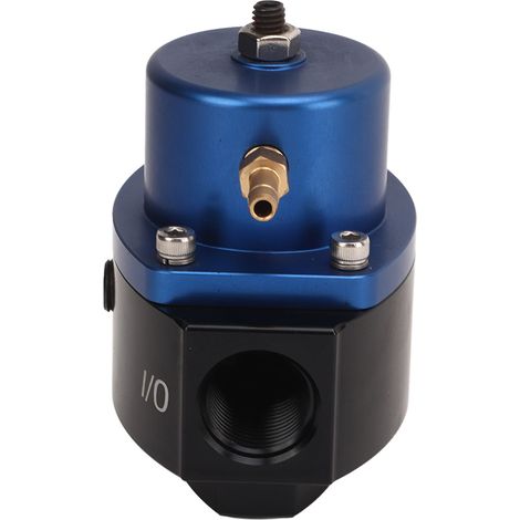Régulateur de pression de carburant 15 à 65 psi, entrée/sortie 1/8 po NPT 8AN, anodisé noir, référence 12-846, pour système d'alimentation en carburant, bleu (1/5)