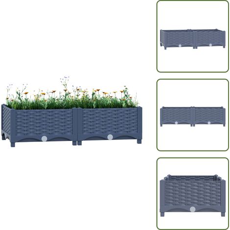 Hochbeet 80x40x23 cm Polypropylen - Hochbeet - Pflanzkasten - Gartenmöbel - Outdoor Dekoration - Polypropylen (1/5)