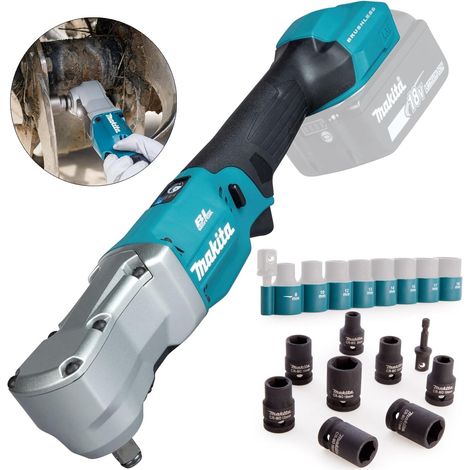 Makita DTL300Z 18V LXT Brushless 1/2"" Angle Impact Wrench 340Nm + 9pc Socket Set (1/5)