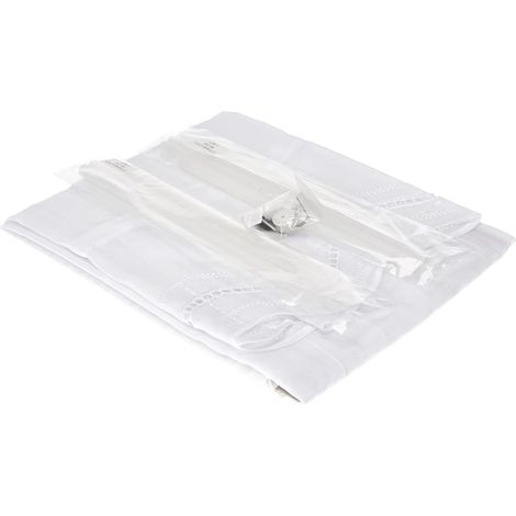 Home Fashion 79252-801 - Tenda a Pacchetto, in Tela Battista, 100 x 140 cm, Colore: Bianco (1/4)