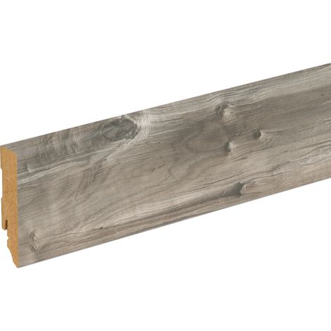 Neuhofer Fußleiste 240 cm 70 x 19 mm Spaltholz grau Sockelleiste (1/3)