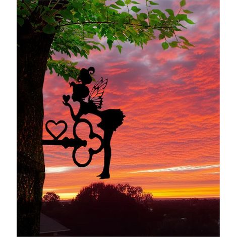 fe Papillof Ornements De Jardin En Mtal Pour Cltures, Dcorations D'extrieur Et De Maison, Dcoration De Jardin, Sculptures, Silhouettes En Fonte, (1/5)