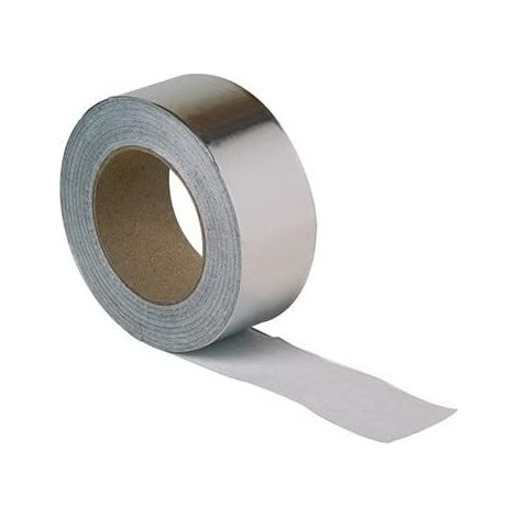 Aldes – Bande adhésive aluminium 50mm – Rouleau de 50m pour étanchéité et isolation – Résistante aux chocs et à l'humidité (1/2)