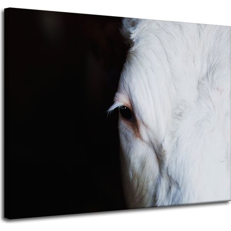 Leinwanddruck „Tiere: Auge einer Kuh“, 100 x 80 cm