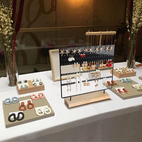 Présentoir à bijoux pour boucles d'oreilles, étagère à bijoux, présentoir à boucles d'oreilles, support décoratif à bijoux, porte-boucles d'oreilles (1/5)