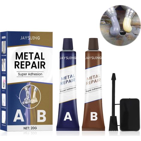 Colle métallique Magic Metal Mending Agent 100 g A+B Colle industrielle résistante à la chaleur Pâte de réparation en métal à souder à froid Colle de soudure magique pour réparer les défauts (1/5)