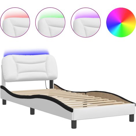 Maison Exclusive - Giroletto con LED senza Materasso Hvar Bianco e Nero 80x200 cm