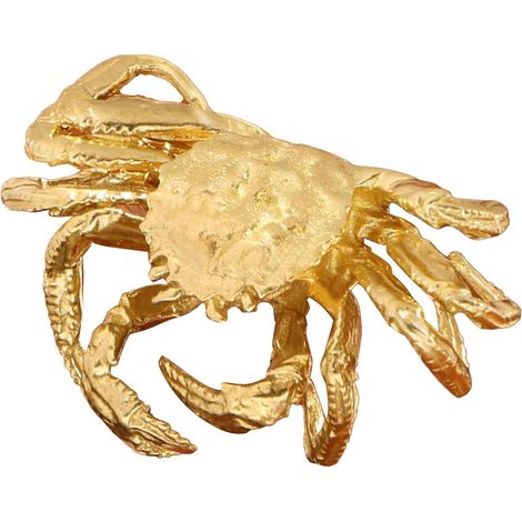 Poignée de Meuble Laiton Crabe Vintage Bouton Animal Rétro pour Armoire Commode et Cuisine Poignée Robuste Thème Océan pour Mobilier (1/5)