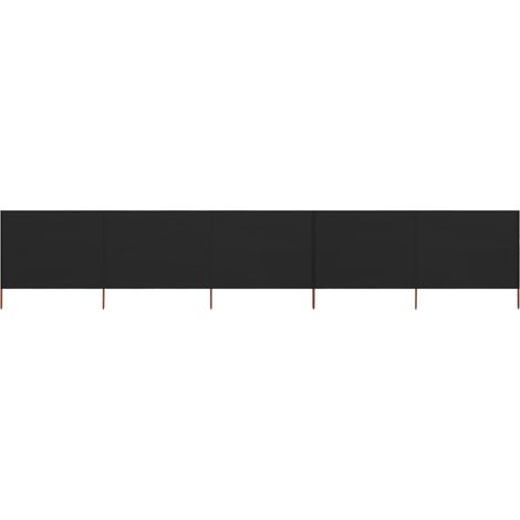 5-teiliges Windschutzgewebe 600 x 120 cm Schwarz