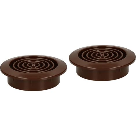 KOTARBAU Lot de 2 grilles d'aération rondes marron Ø 45 mm avec moustiquaire