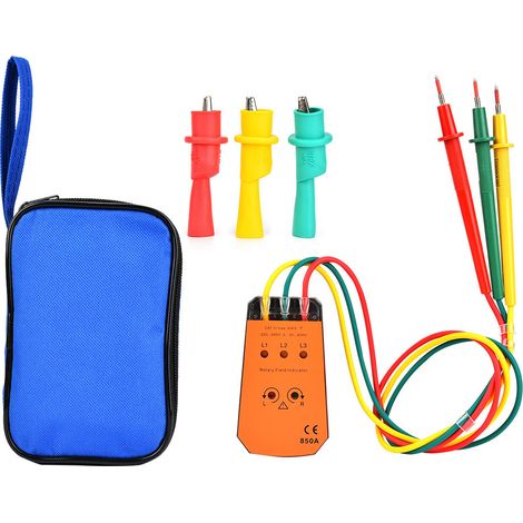 Testeur De Sequence Triphasée - Indicateur De Phase Et Sens De Rotation - 200 V À 600 V Ac - Avec Voyants Led Et Signal Sonore - 1 Pièce (1/5)