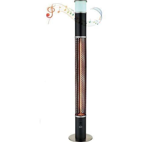 Termoventilador bioclimático patio Carbonio Led con cassa Bluetooth 600x300x240
