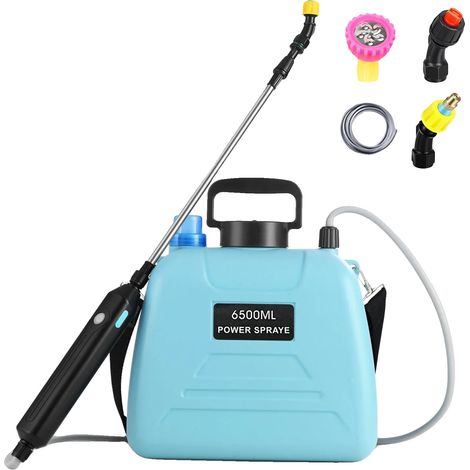 Spruzzatore a pressione, 3 velocità di spruzzo, design a zaino, blu, 6,5 litri (1/2)