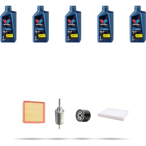 Kit tagliando 4 FILTRI e 5L OLIO compatibile con Ford Fusion 1.25 16v 55kw dal 2005 (1/5)