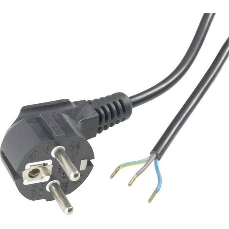 Câble alimentation Goobay 1.5 m noir type F (1/2)