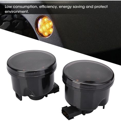 Paire de feux latéraux LED clignotants pour ailes Jeep Wrangler JK JKU 2007-2018, clignoteurs d’aile avant, 2 pièces. (1/5)