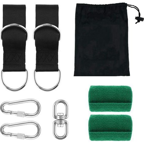 Filiyano – Kit de suspension pour hamac suspendu avec tapis en bois et mousqueton - Accessoires pour balançoire de camping et de jardin, pour la (1/5)