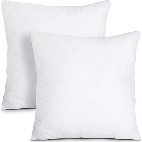 Coussins de Garnissage 45 x 45 cm (Lot de 2), Coussin à Recouvrir, Oreillers Intérieur, Rembourrage Coussins (Blanc) (1/5)