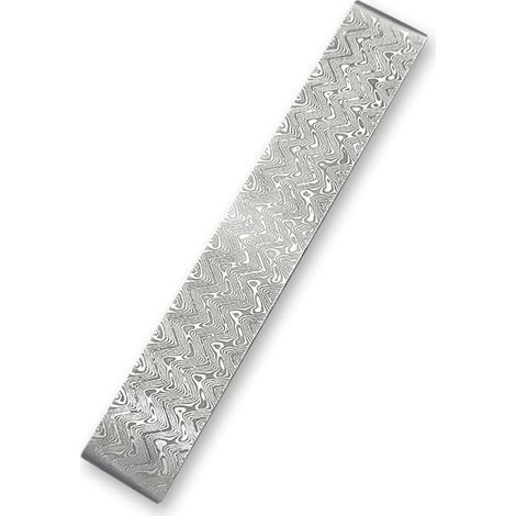 Acier inoxydable de Damas, matériaux de forgeage d'embryons de coupe en acier à motifs de billettes trempés lissés pour la fabrication de couteaux de bricolage personnalisés (220x30x3mm)